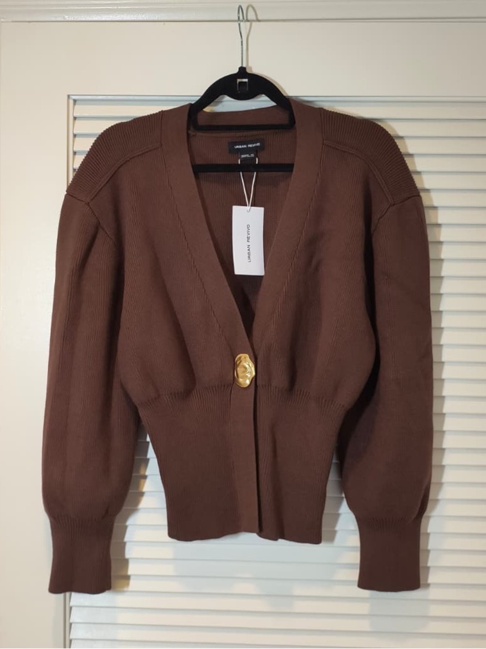 [New with Tag] Urban Renewal Brown V-Neck Button Cardigan Sweater